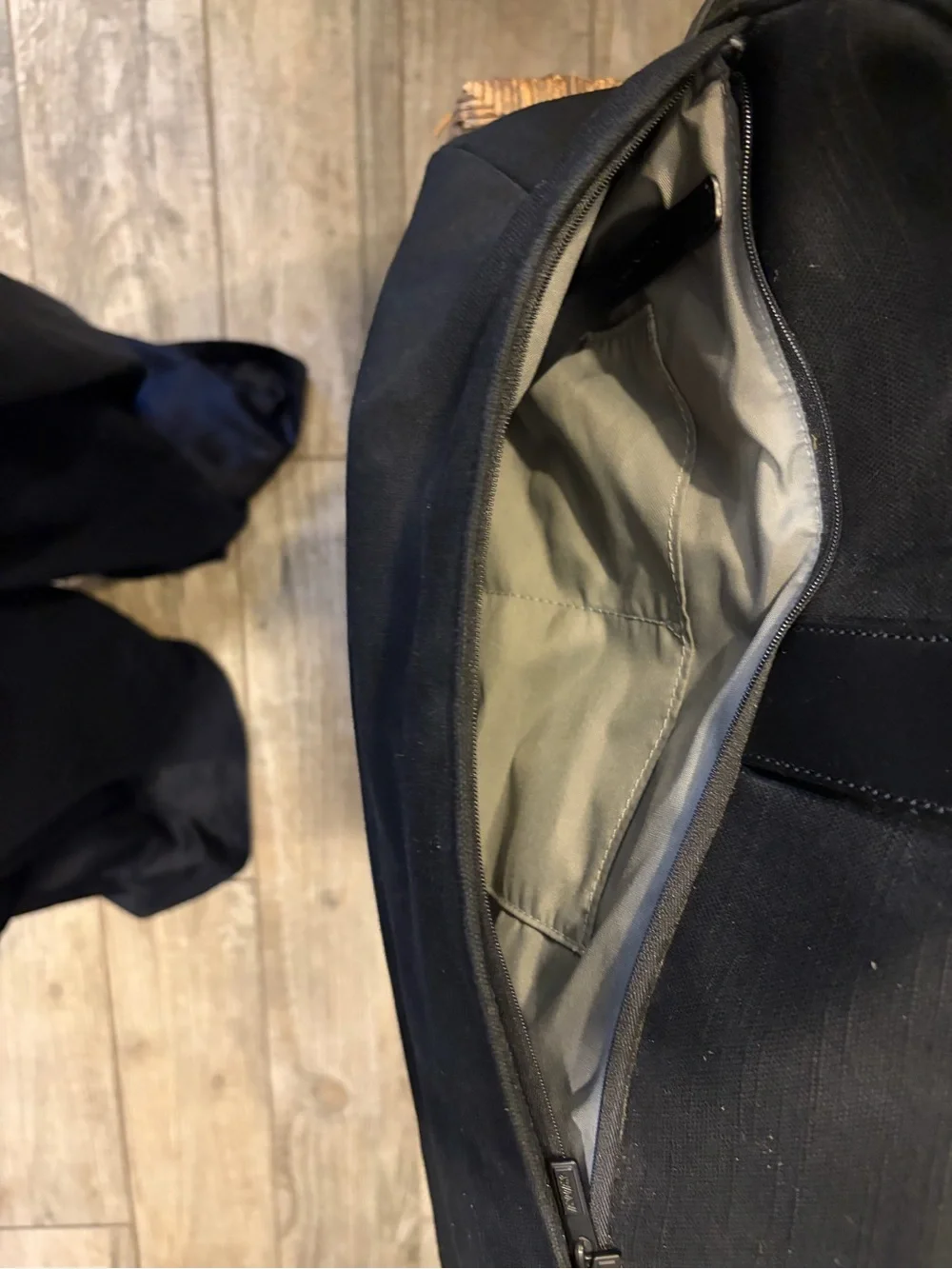 Away Black Canvas Duffel Bag with Front Patch Pocket - Like New! Retails $245